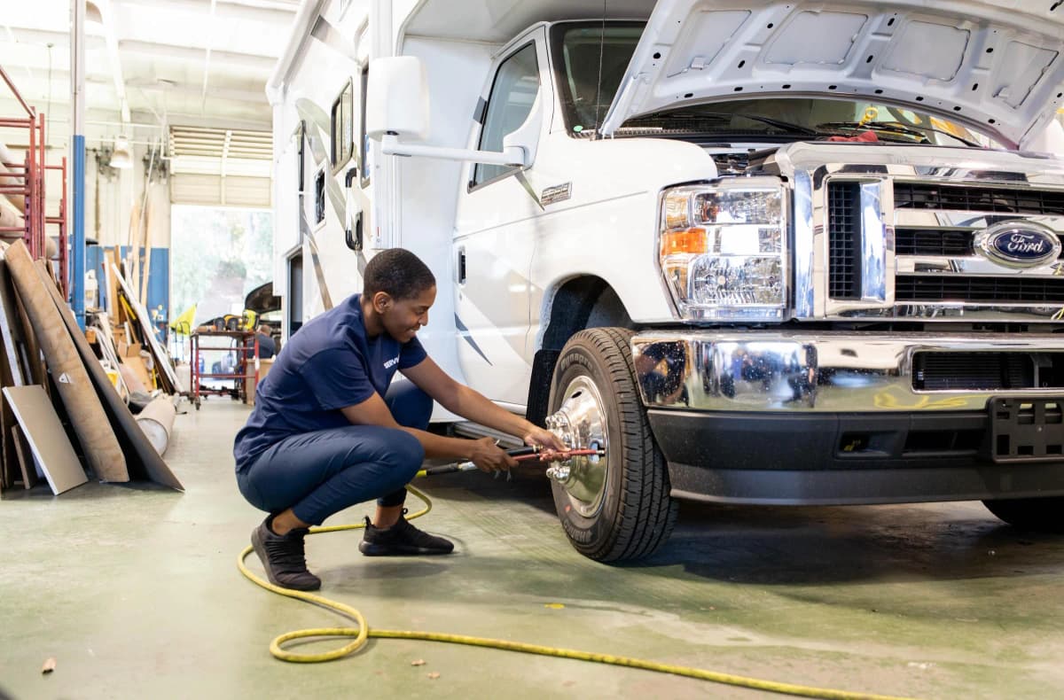 Service technicians at work