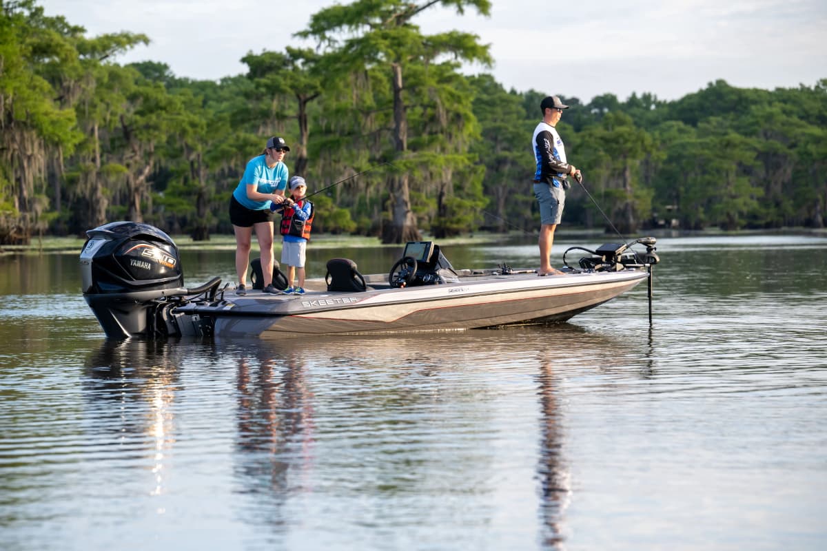 Skeeter bass boat on the water